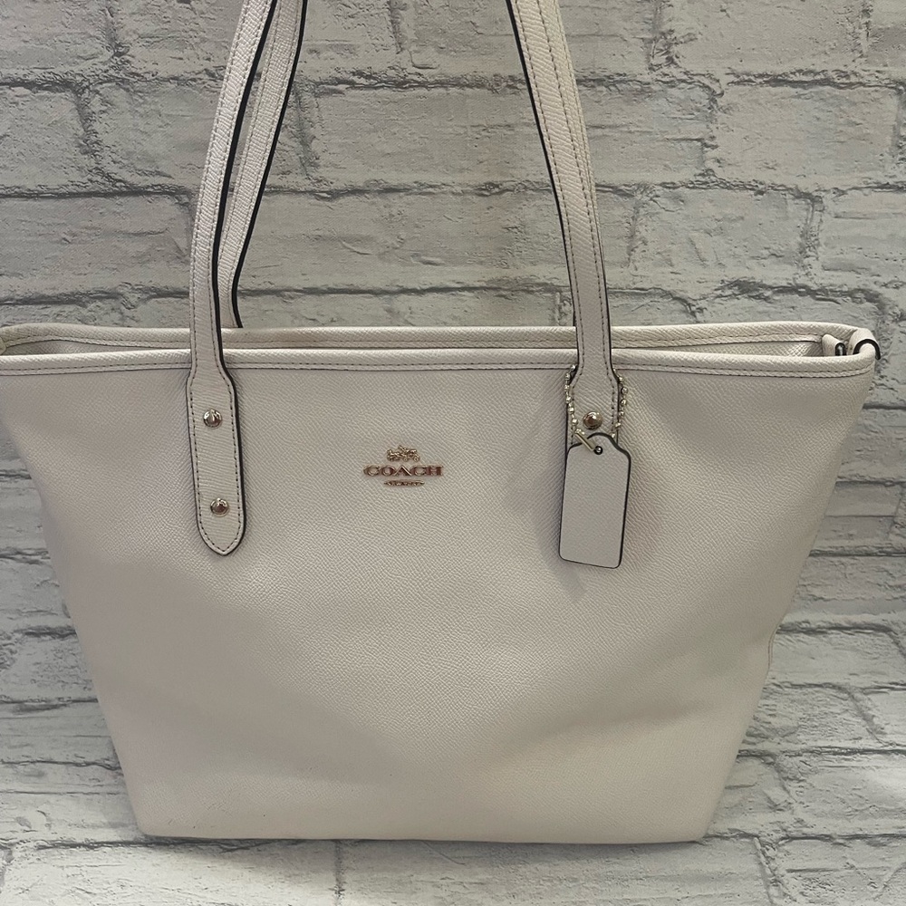 Coach Winter White Tote Purse